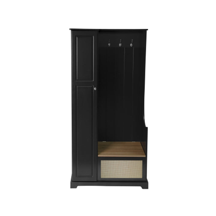 Hommoo 1 Door Closet, Accent Storage Cabinet Suitable for Living Room, Entryway, Bedroom, Black Image 6