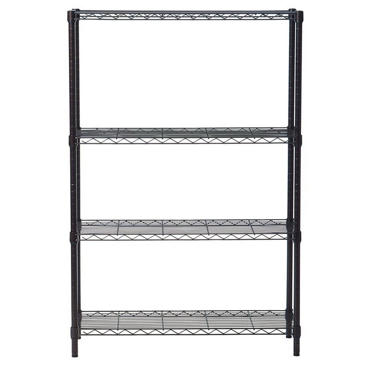 Hommoo 35.43 13.78 55.12 Inch Steel Shelving 4-Shelf Unit, Plastic Coated Iron Storage Shelf - Black Image 1