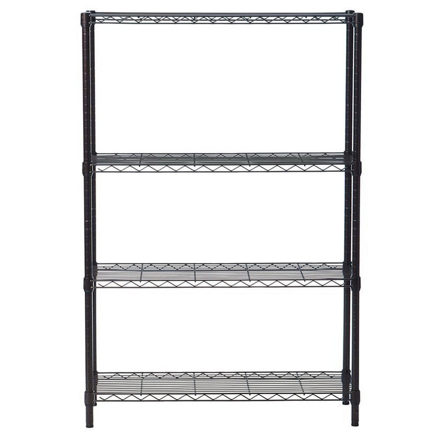 Hommoo 35.43 13.78 55.12 Inch Steel Shelving 4-Shelf Unit, Plastic Coated Iron Storage Shelf - Black Image 1