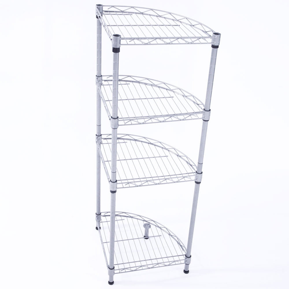 Hommoo 4-Tier Storage Rack, Fan-shaped Carbon Steel Metal Assembly, Garage Shelves and Racks Chrome Plated Iron Shelf, Image 3