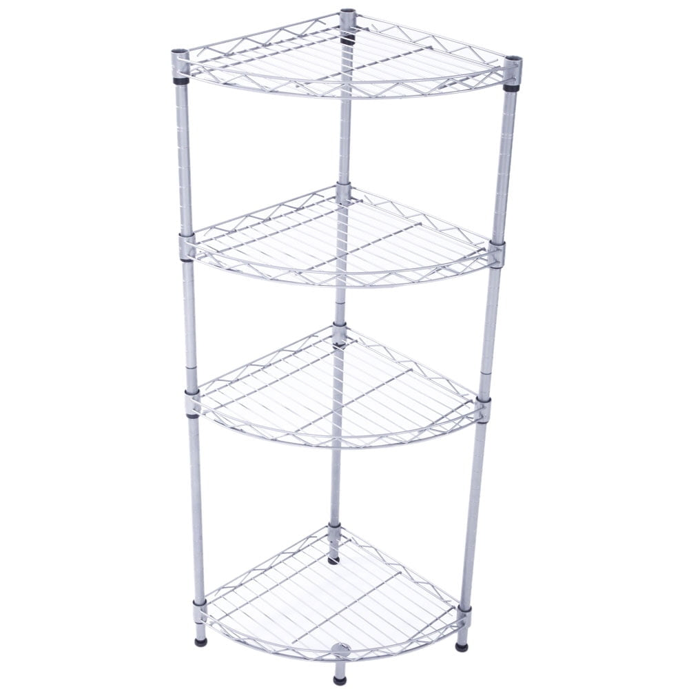 Hommoo 4-Tier Storage Rack, Fan-shaped Carbon Steel Metal Assembly, Garage Shelves and Racks Chrome Plated Iron Shelf, Image 5