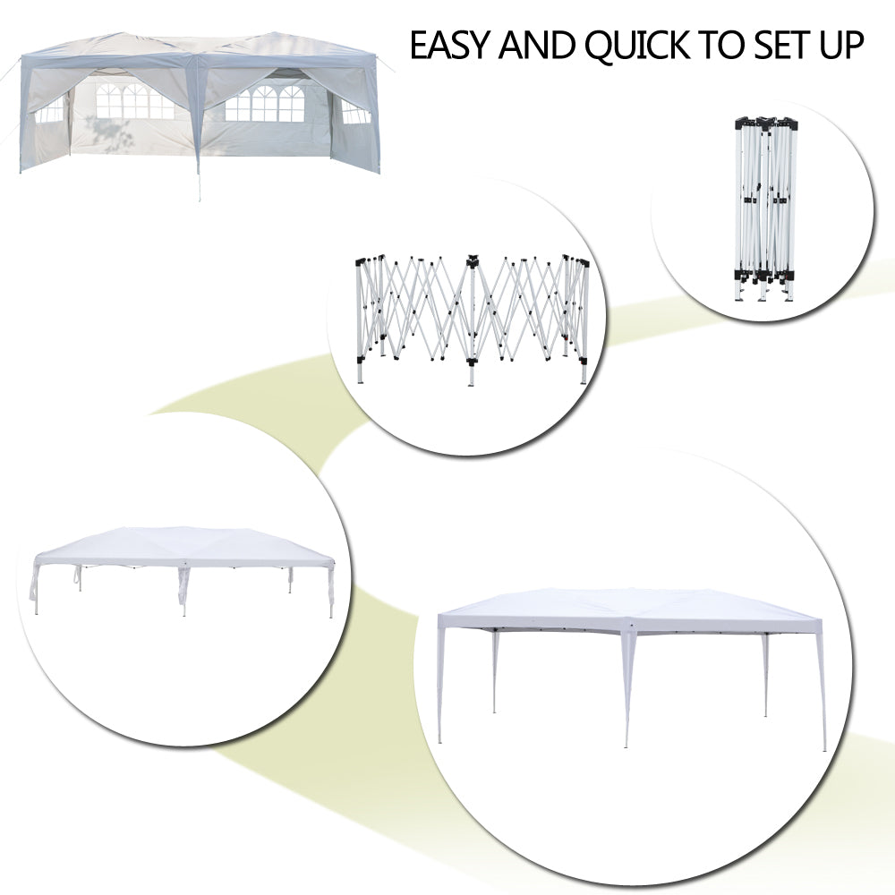 Hommoo 10 x 20 Canopy Tents for Outdoor, Waterproof 6 Sides 4 Windows Tents Canopies for Patio, Wedding, Party, Image 3