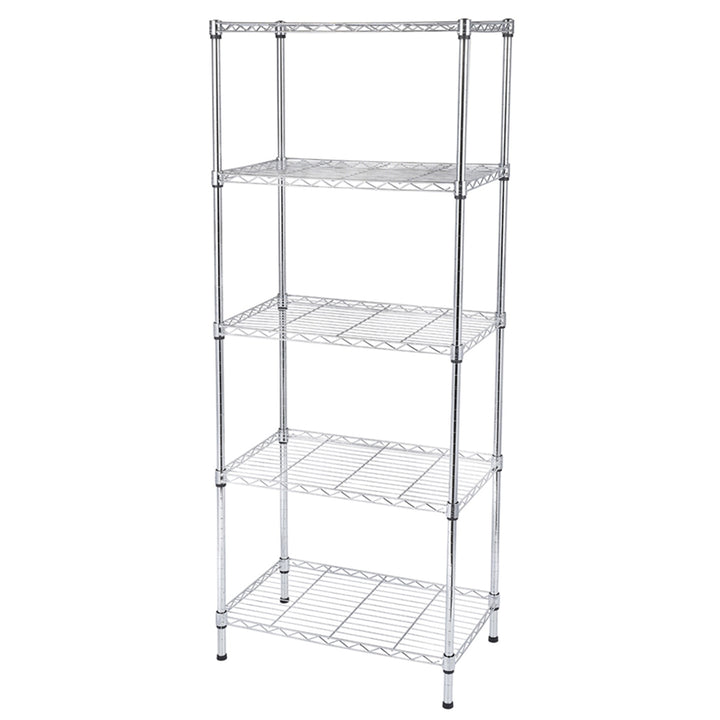 Hommoo 5 Tier Storage Rack, Heavy Duty Storage Shelving Unit, Metal Organizer Wire Rack Shelving, Iron Shelf Image 2