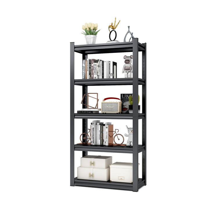 Hommoo Metal Storage Shelves, Industrial Strength, Double Layer, Narrow Width, Space Saving, 31.5"L x 15.75"W x 63"H Image 3