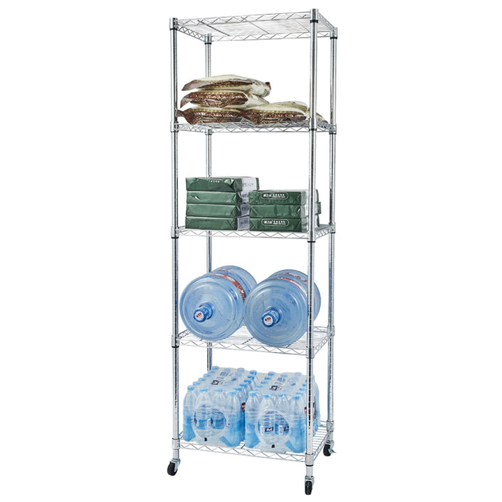 Hommoo 5 Tier Storage Rack, Heavy Duty Storage Shelving Unit, Metal Organizer Wire Rack Shelving, Storage Shelves Image 1