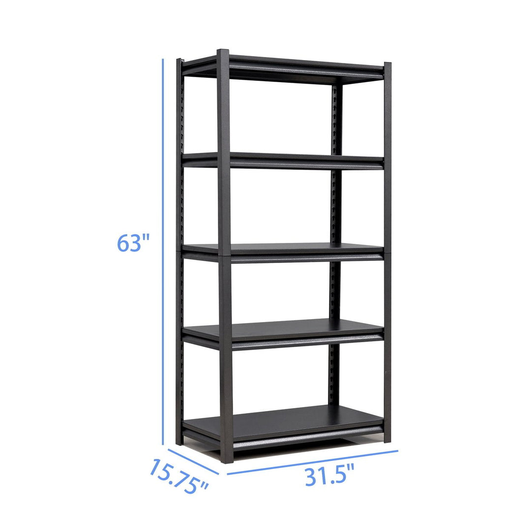 Hommoo Metal Storage Shelves, Industrial Strength, Double Layer, Narrow Width, Space Saving, 31.5"L x 15.75"W x 63"H Image 7