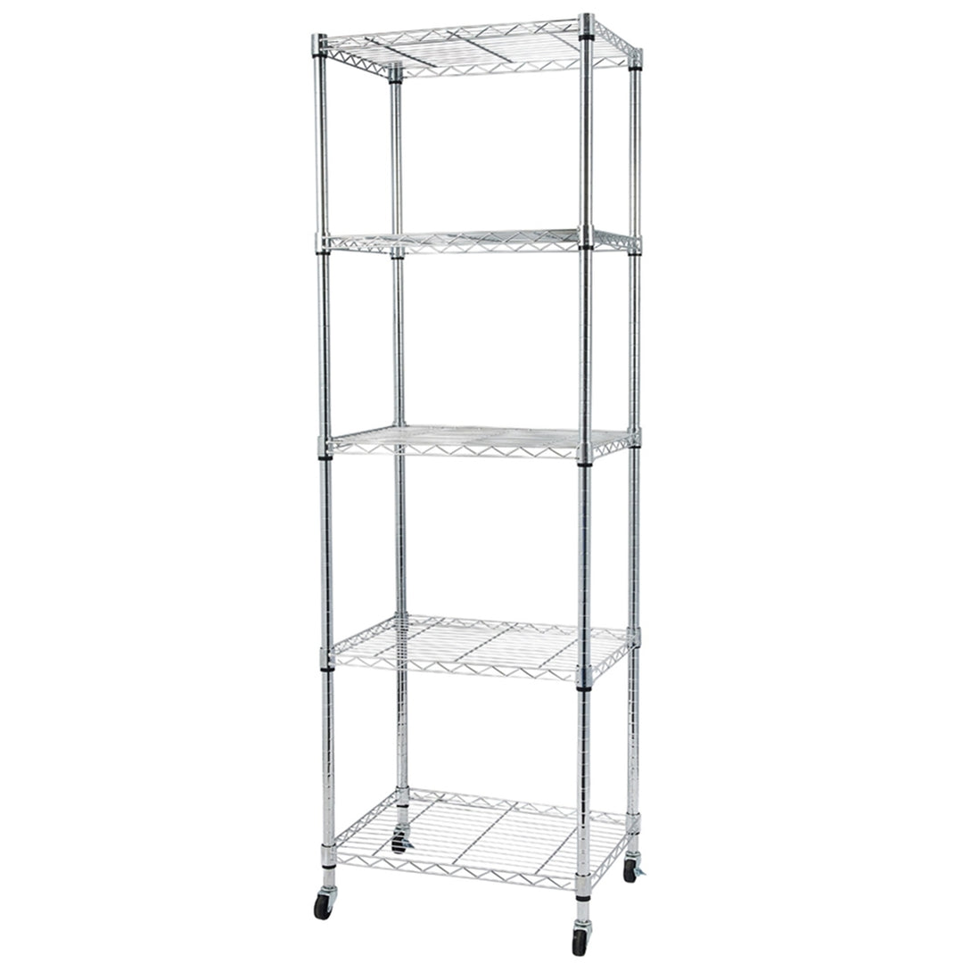 Hommoo 5 Tier Storage Rack, Heavy Duty Storage Shelving Unit, Metal Organizer Wire Rack Shelving, Storage Shelves Image 2