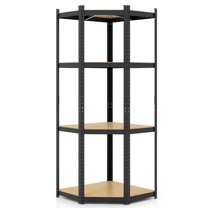 Hommoo Shelving Unit, Garage Storage Utility Rack,4-Tier Corner Shelving Unit Adjustable Garage Storage Utility Rack for Image 1