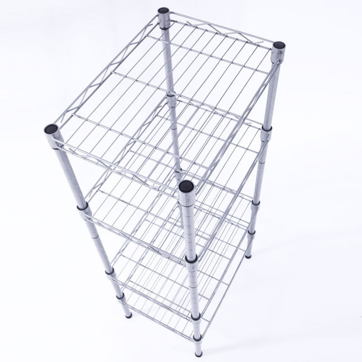 Hommoo 4 Shelf Rectangle Metal Storage Rack - Silver Gray Image 3