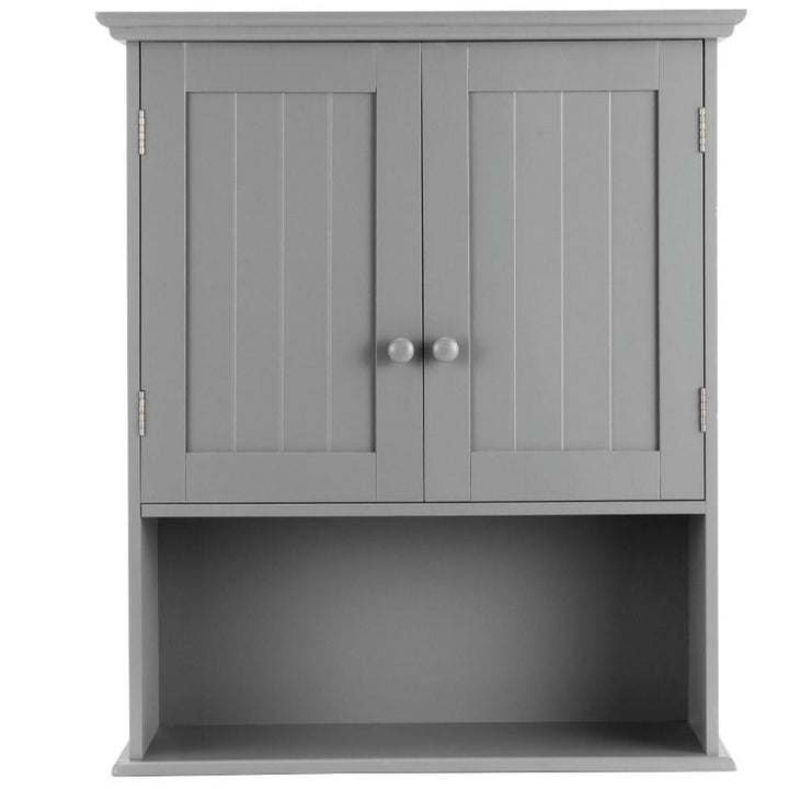 Hommoo Wall Mount Bathroom Storage Cabinet -Gray, Wall Cabinet for Bathroom Laundry Room Kitchen Image 1