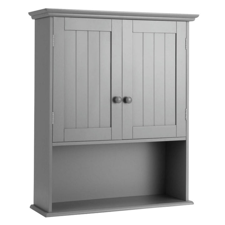 Hommoo Wall Mount Bathroom Storage Cabinet -Gray, Wall Cabinet for Bathroom Laundry Room Kitchen Image 3