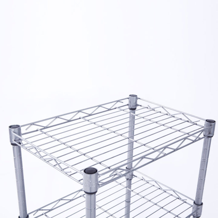 Hommoo 4 Shelf Rectangle Metal Storage Rack - Silver Gray Image 6