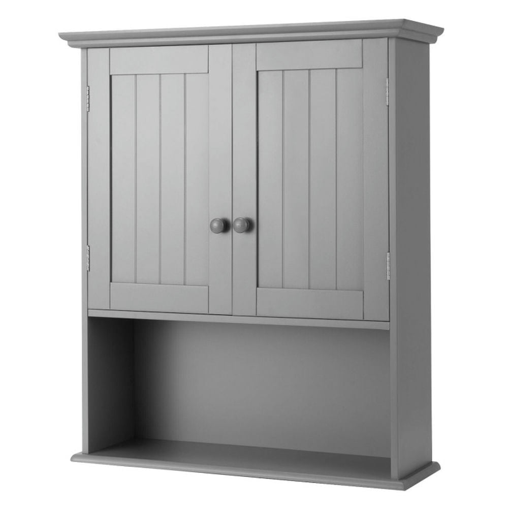 Hommoo Wall Mount Bathroom Storage Cabinet -Gray, Wall Cabinet for Bathroom Laundry Room Kitchen Image 4