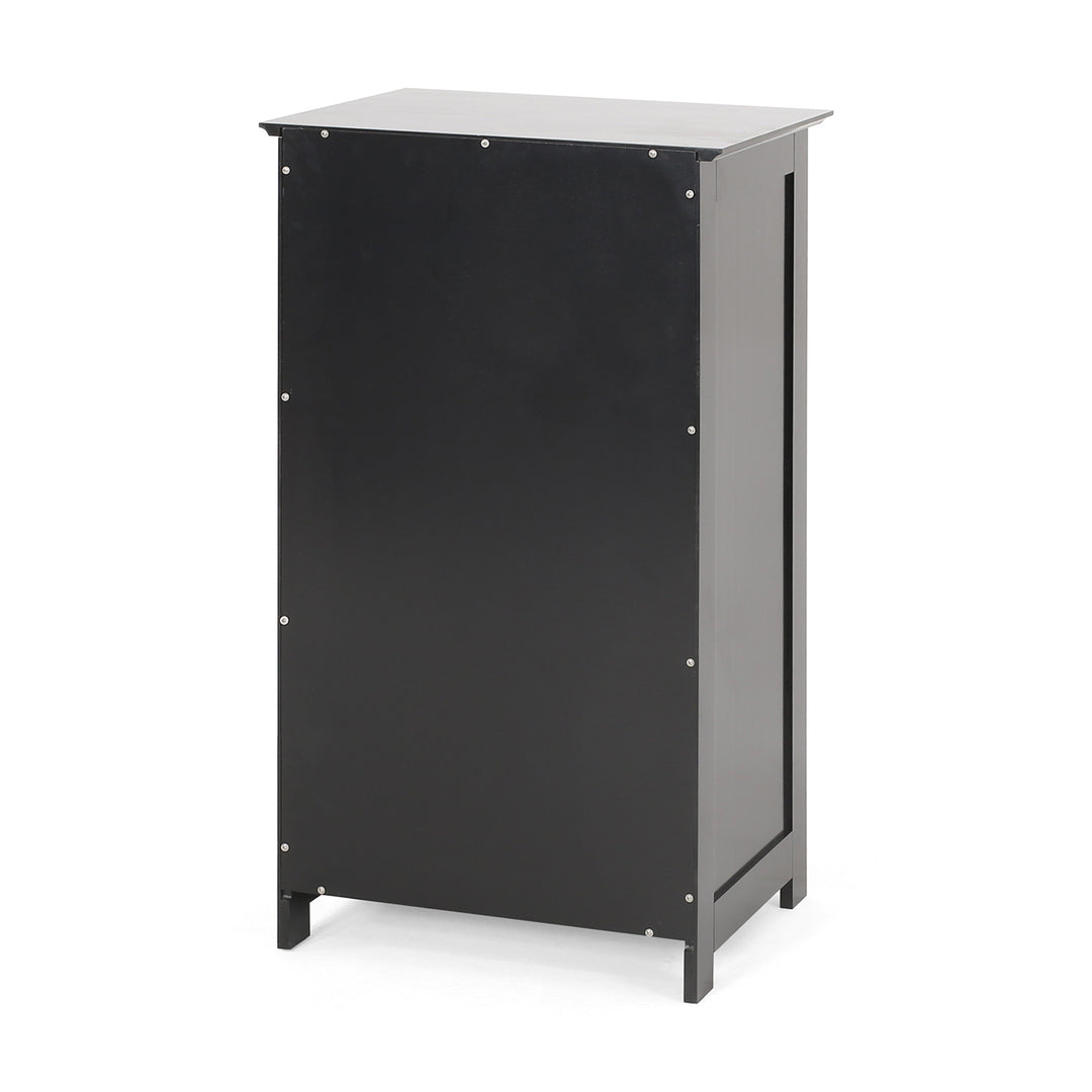 Hommoo Bathroom Free-Standing Floor Cabinet, Practical Storage Cabinet with Drawers and 1 Doors, Black Image 3