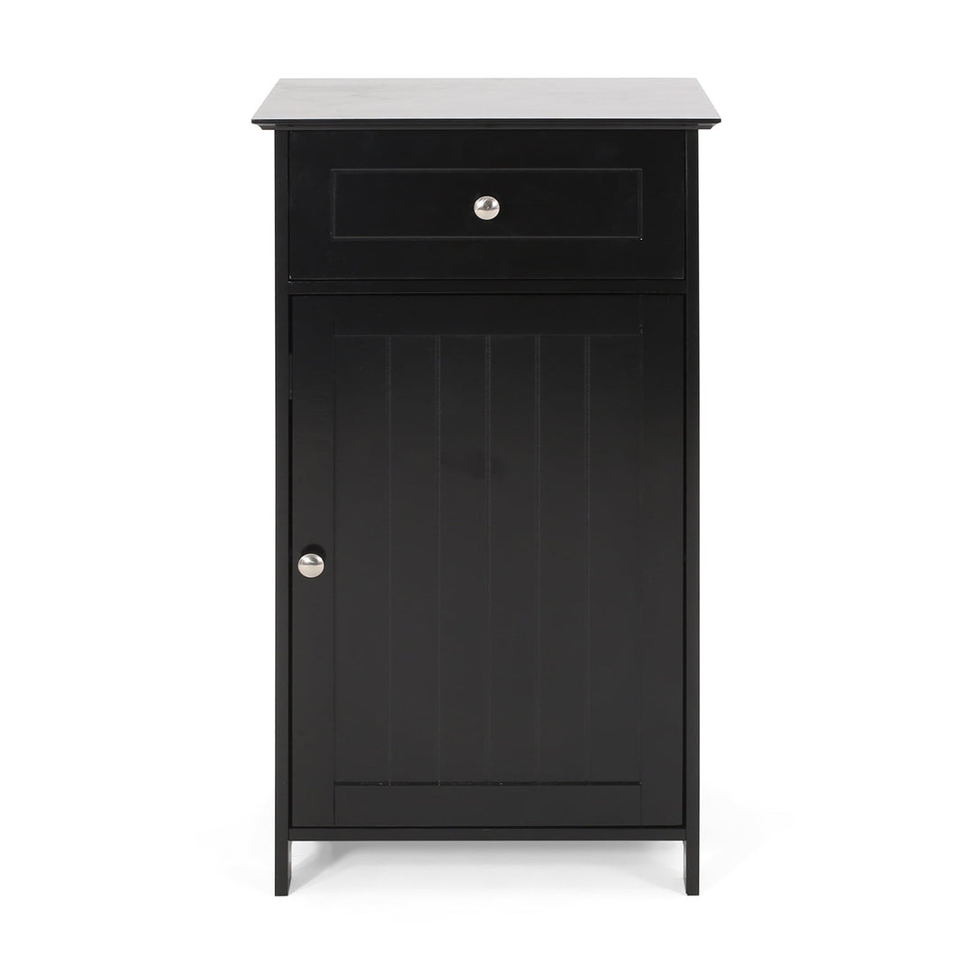 Hommoo Bathroom Free-Standing Floor Cabinet, Practical Storage Cabinet with Drawers and 1 Doors, Black Image 4