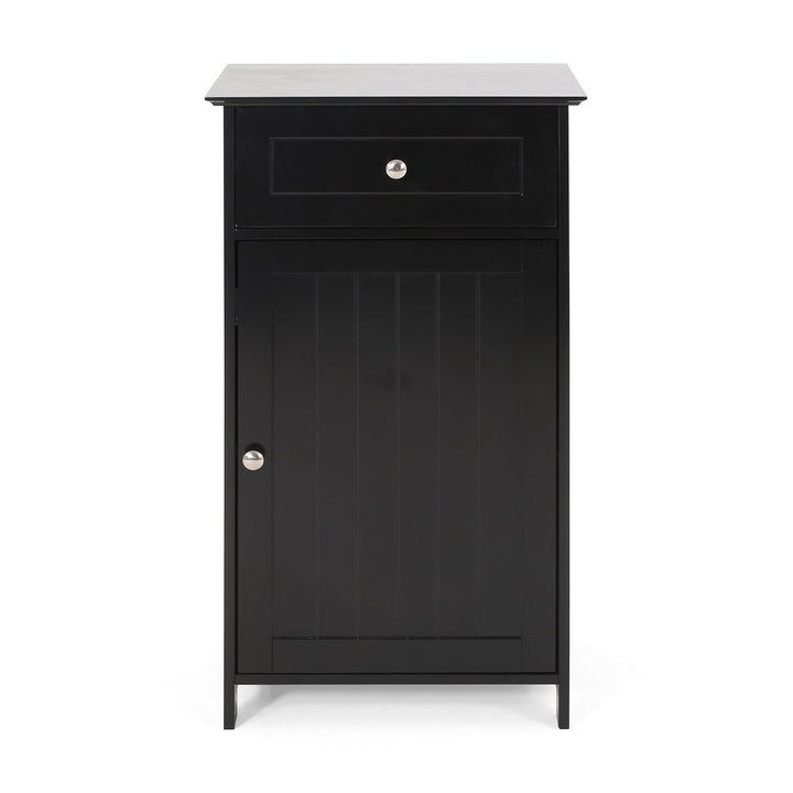 Hommoo Bathroom Free-Standing Floor Cabinet, Practical Storage Cabinet with Drawers and 1 Doors, Black Image 4