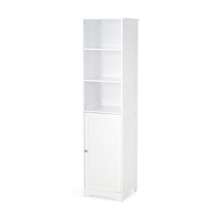 Hommoo Bathroom Storage Cabinet, Tall Slim Cabinet with 3 Shelves and Door, Floor Freestanding Linen Cabinet for Image 5