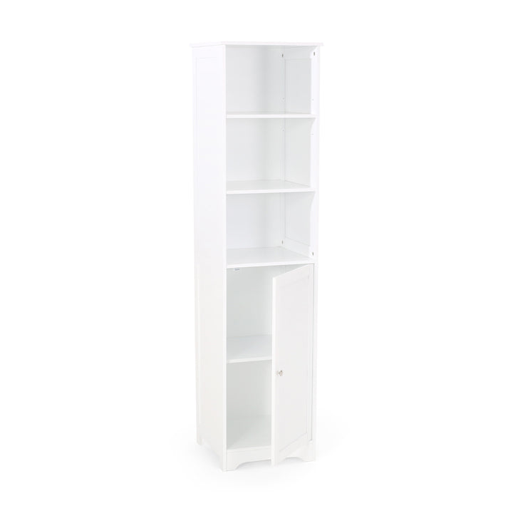 Hommoo Bathroom Storage Cabinet, Tall Slim Cabinet with 3 Shelves and Door, Floor Freestanding Linen Cabinet for Image 6