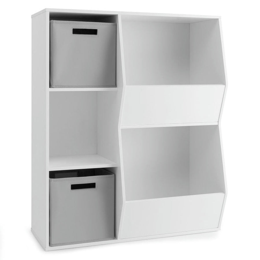 Hommoo Kids Toy Storage Cabinet with Shelves-White, Kids Toy Storage for Kids, Boys, Girls, Nursery Image 1