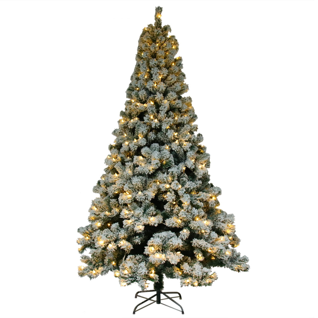 Hommoo 6ft Flocking Tied Light Christmas Tree, Artificial Holiday Christmas Pine Tree with 928 Branch Tips for Home, Image 5