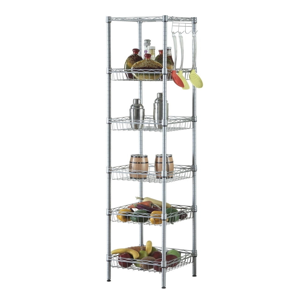 Hommoo 6-Tier Wire Shelving, Metal Storage Rack Organizer - Silver Gray Image 1