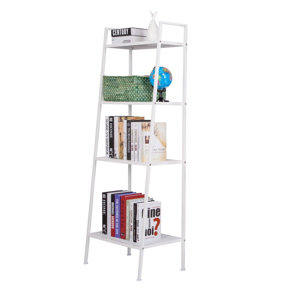 Hommoo 4-Tier Ladder Shelf Bookshelf, Multifunctional Plant Flower Stand Metal Shelf, Industrial Storage Shelves Rack Image 4