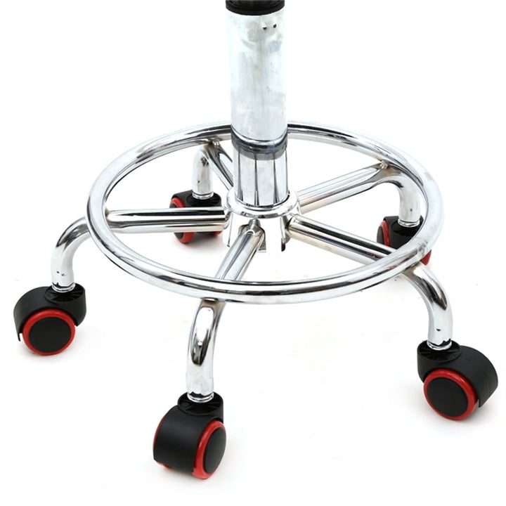 Hommoo Adjustable Armless Swivel Bar Stools with PU Leather, White Image 3