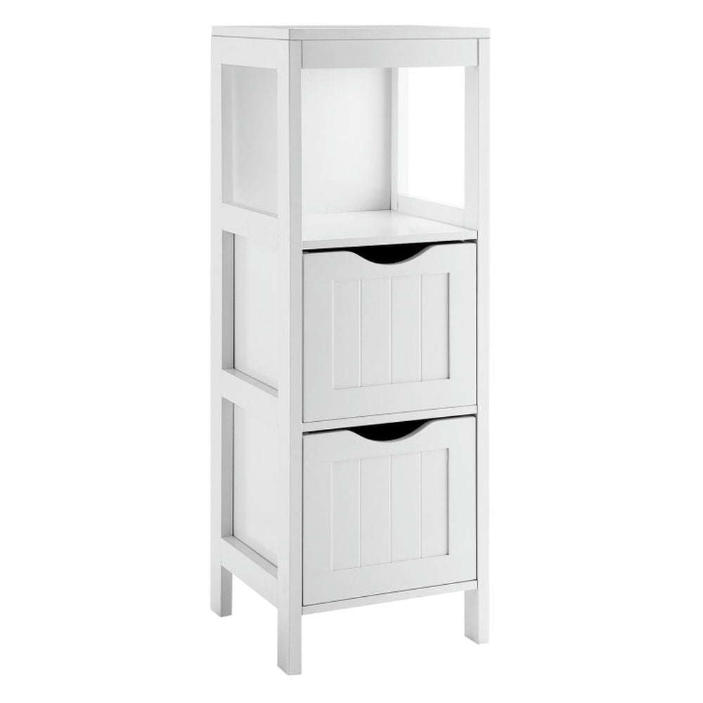 Hommoo Freestanding Storage Cabinet with 2 Removable Drawers for Bathroom-White Image 1