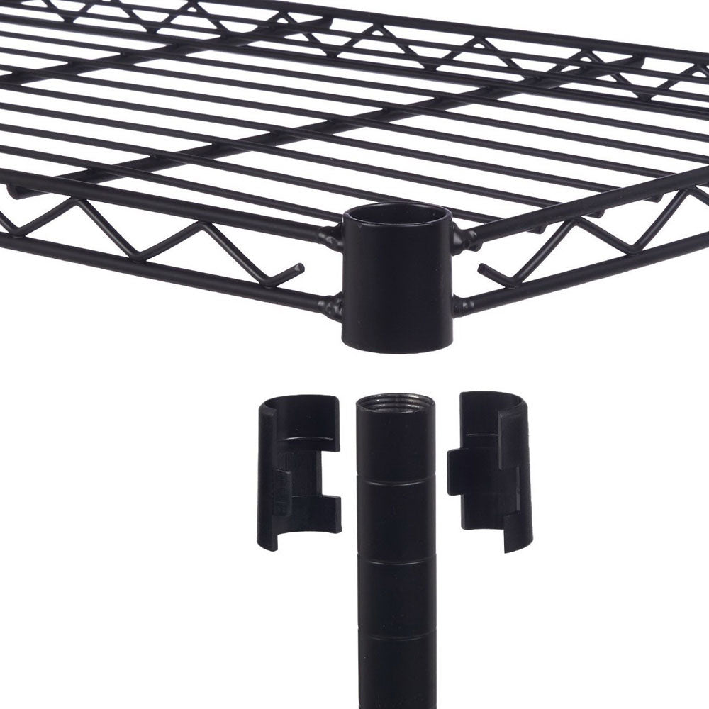 Hommoo 4-Tier Heavy Duty Wide Adjustable Wire Shelving Unit for Garage Storage - Black Image 2