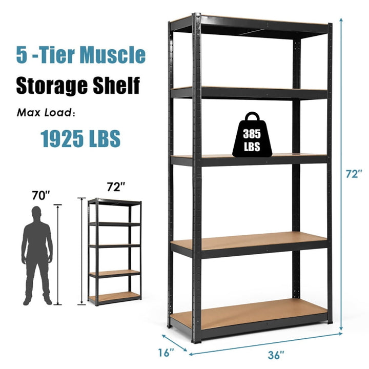 Hommoo Wire Rack, Storage Rack Shelving Units, 72 Inch Storage Rack with 5 Adjustable Shelves for Books Image 3