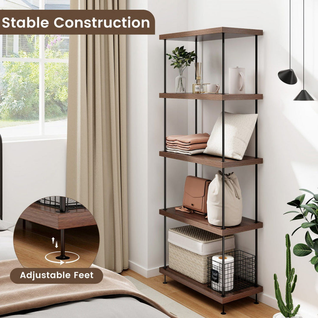 Hommoo Versatile Shelving Unit Bookcase,Bookcases,Bookshelves Corner Shelf,2/3/4/5-Tier Multipurpose Display Rack with Image 3