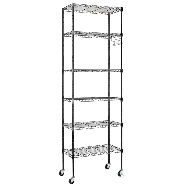 Hommoo 6-Wire Shelving Carbon Steel Storage Rack Shelves, Standing Storage Shelf Units for Laundry Bathroom Kitchen Image 3