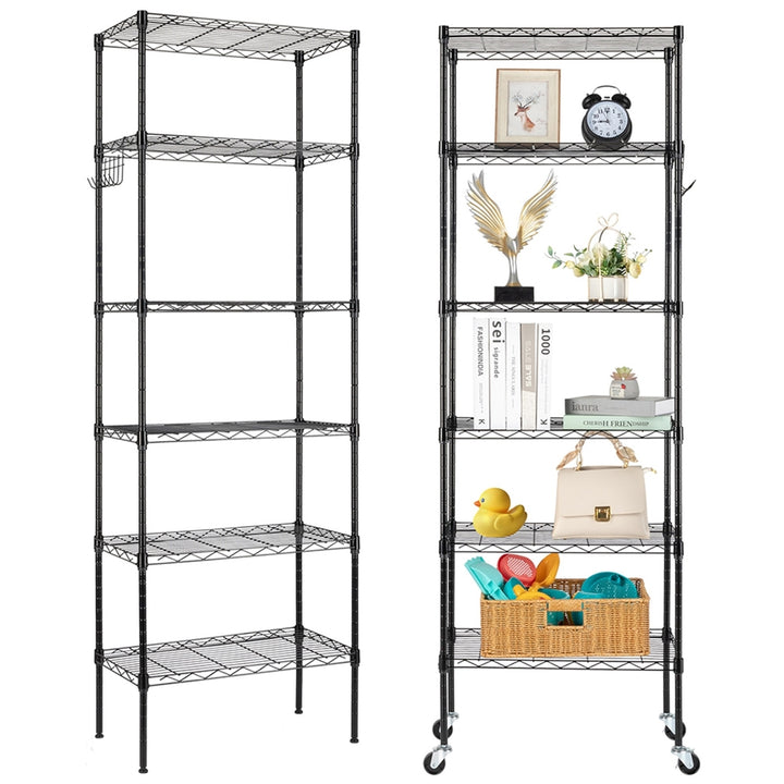 Hommoo 6-Wire Shelving Carbon Steel Storage Rack Shelves, Standing Storage Shelf Units for Laundry Bathroom Kitchen Image 5