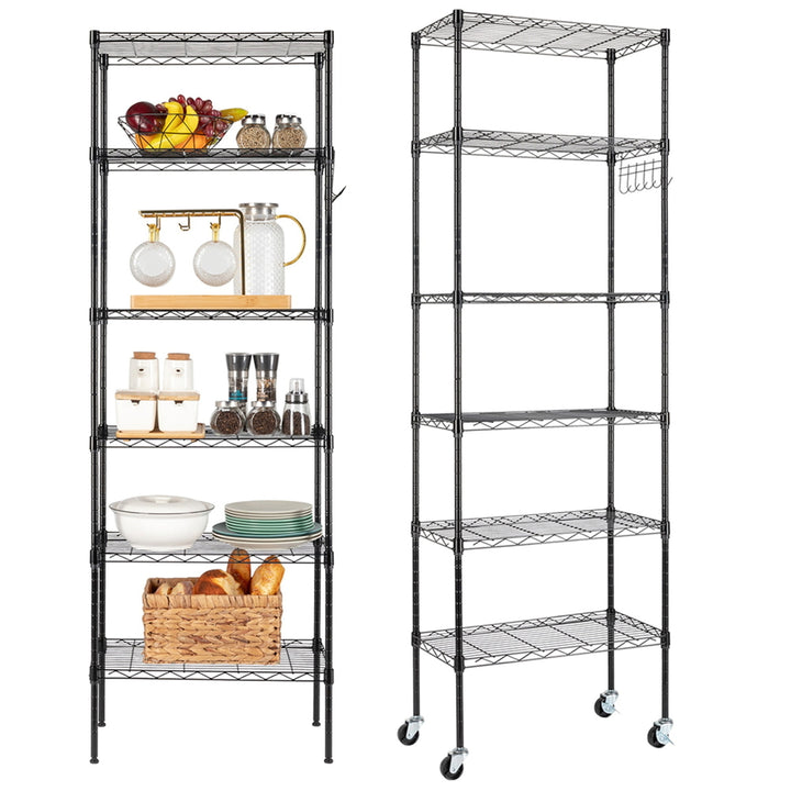 Hommoo 6-Wire Shelving Carbon Steel Storage Rack Shelves, Standing Storage Shelf Units for Laundry Bathroom Kitchen Image 7