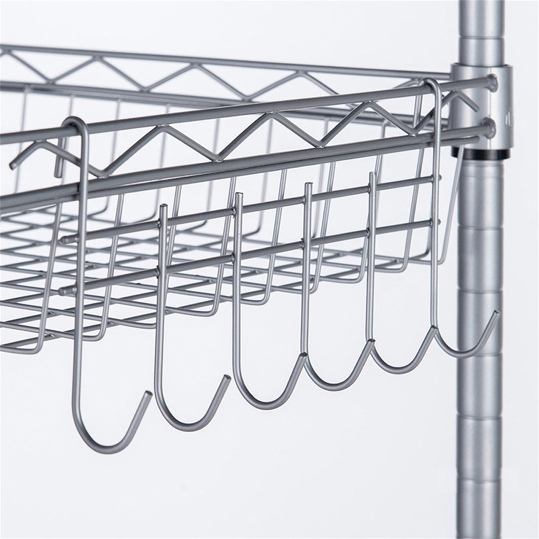 Hommoo 6-Wire Shelving Carbon Steel Storage Shelving Rack, Standing Wire Rack Shelving Units for Laundry Bathroom Image 3