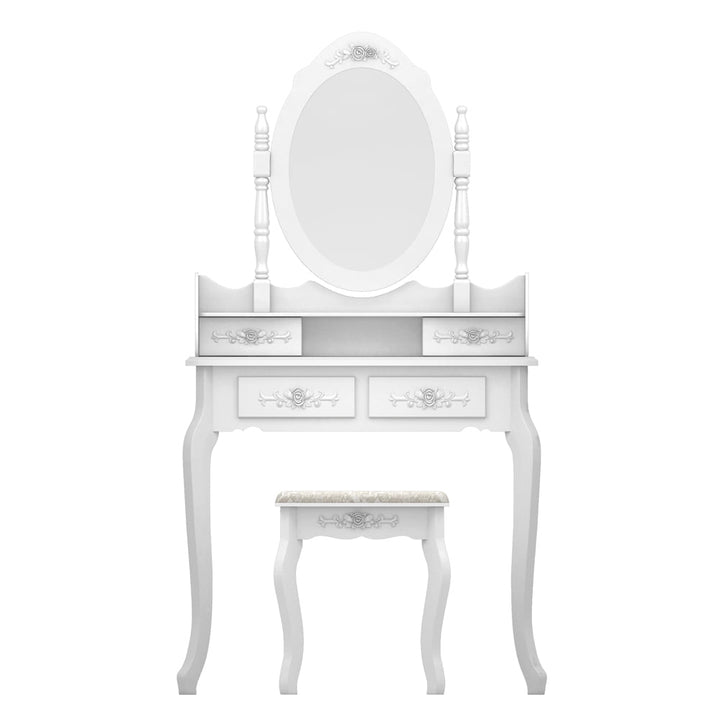 Hommoo Makeup Vanity Set, Dressing Vanity Table Desk for Bedroom, Makeup Table, White Image 4