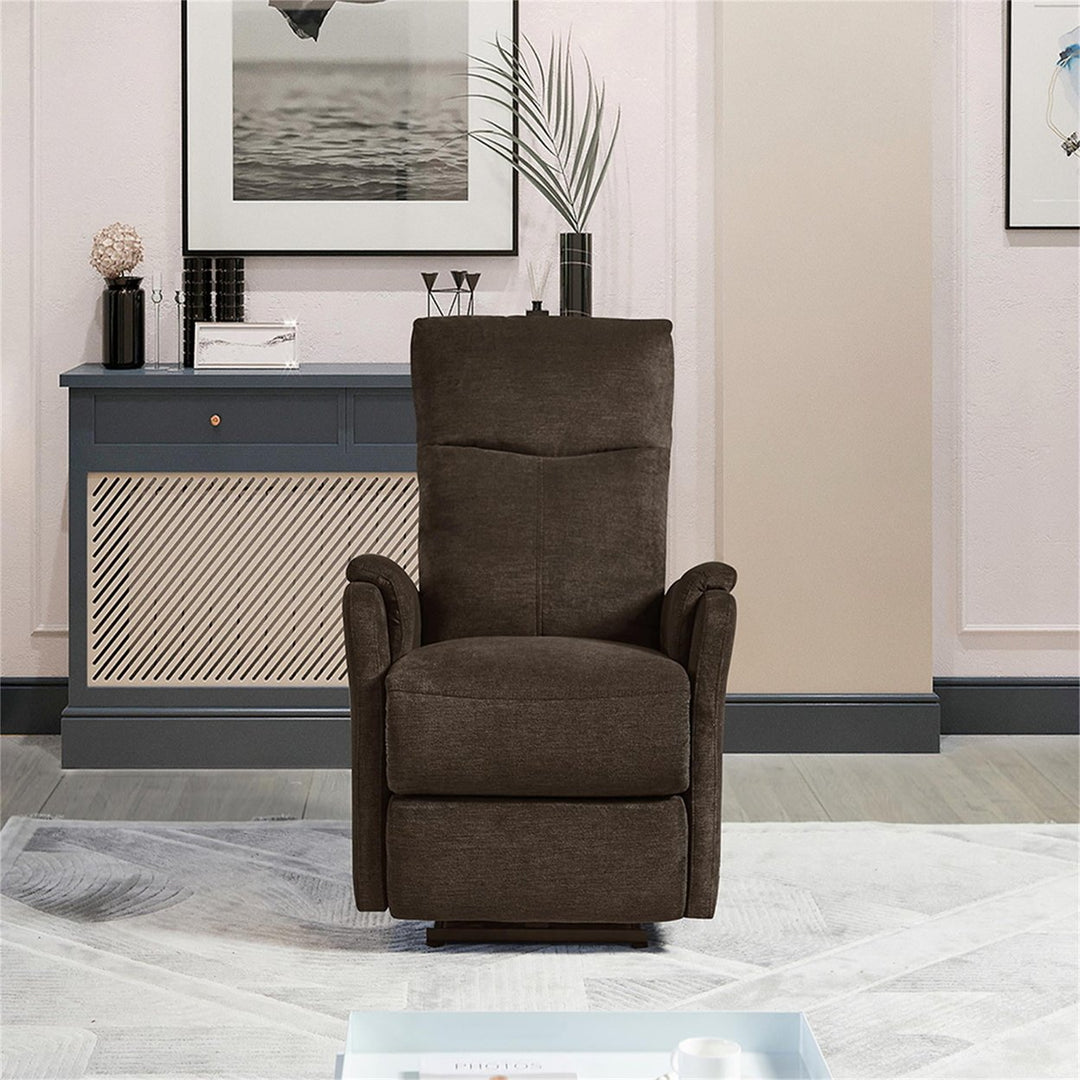 Hommoo Electric Power Recliner Chair, Swivel Push Back Nursery Recliner for Living Room, BedRoom, Brown Image 1