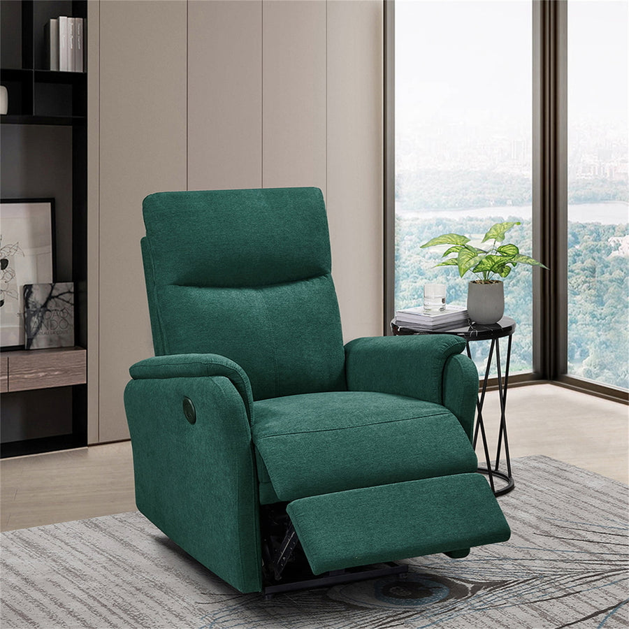 Hommoo Electric Power Recliner Chair, Swivel Push Back Nursery Recliner for Living Room, BedRoom, Green Image 1