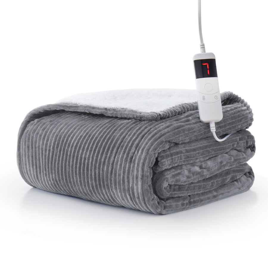 Ultra Soft Flannel Electric Heated Blanket with 10 Heating Levels, Auto Shut-Off Flush Heated Throw Blanket Image 1