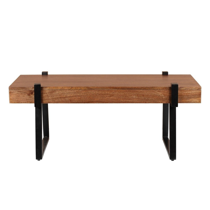 MangoLuxe Coffee Tables,46" Small Coffee Table,Modern Wood Coffee Table for Living Room, Office, Reception Room,Brown Image 5