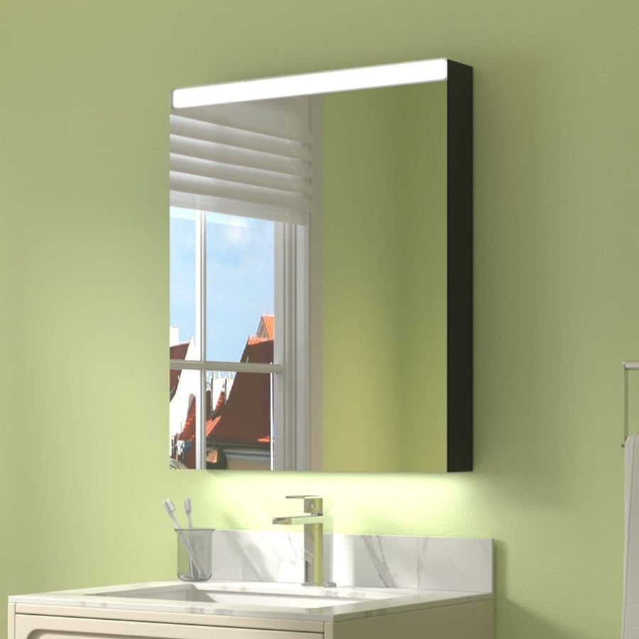 ExBrite 24" W x 30" H LED Light Bathroom Medicine Cabinet with Mirror,Hinge on the Right Image 1