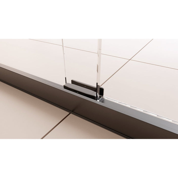 Catalyst Semi-Frameless Sliding Shower Door 56-60in Matte Black 6mm Glass Image 5