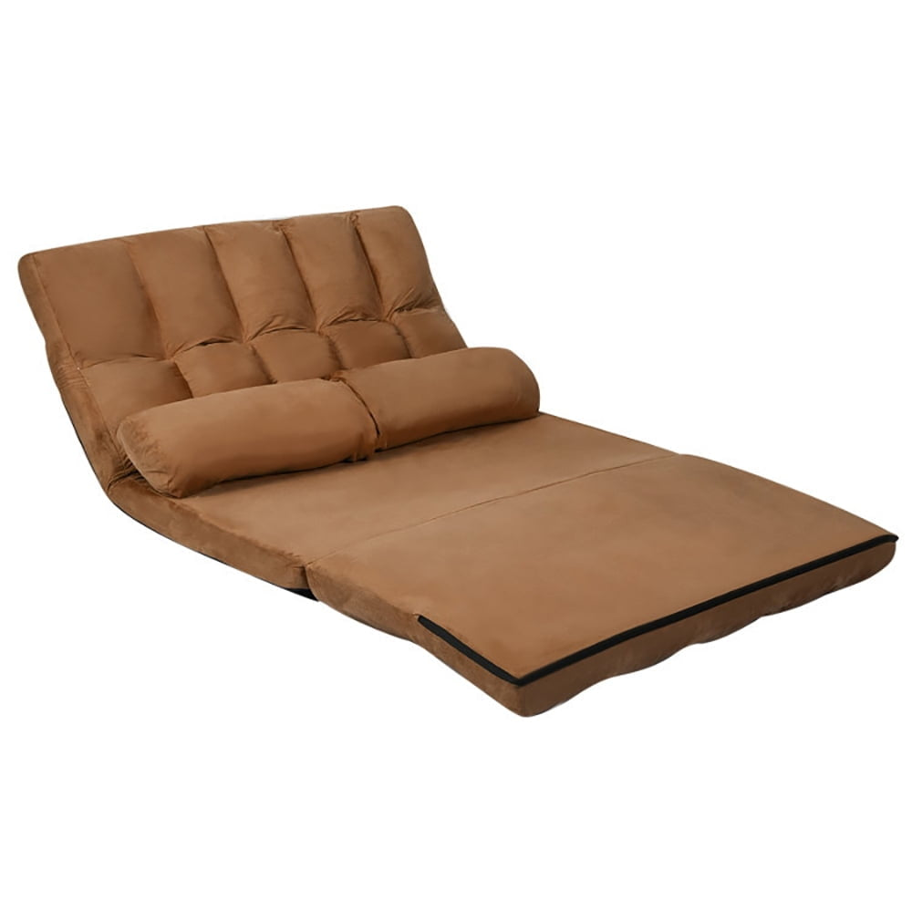 Hommoo Floor Chair, Sofa Chair, Floor Seat,6-Position Foldable Floor Sofa Bed with Detachable Cloth Cover-Brown Image 5