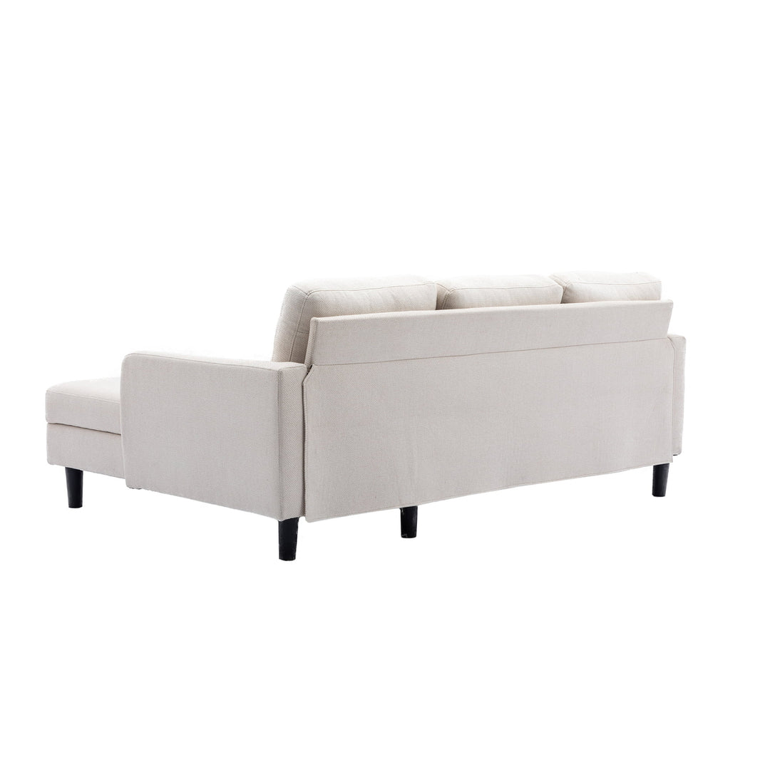 Hommoo L Shaped 4-Seat Sleeper Sectional Sofa Couch Pull-Out Bed and Storage Chaise Lounge, Velvet-Beige Image 5