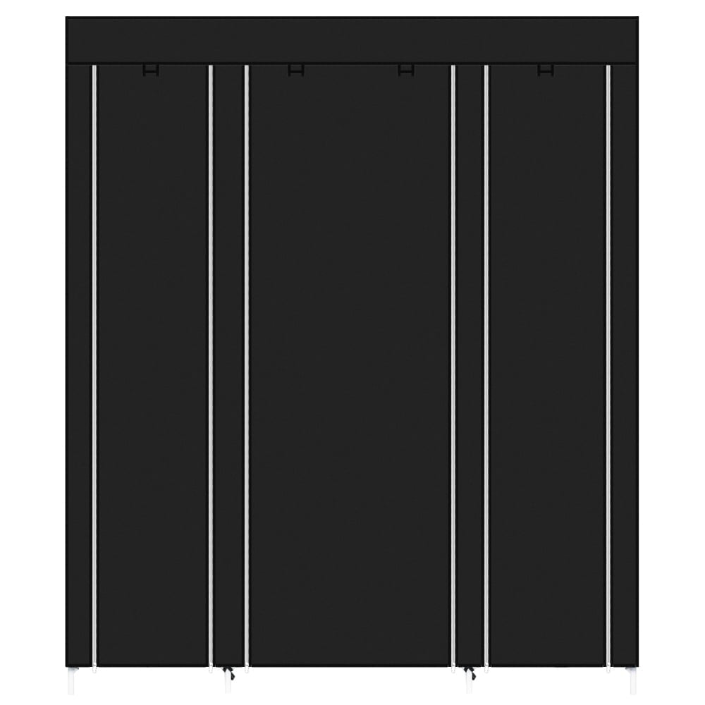 Hommoo 69" Portable Closet Organizer Wardrobe Clothes Rack with Shelve - Black Image 2