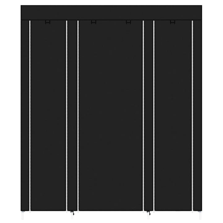 Hommoo 69" Portable Closet Organizer Wardrobe Clothes Rack with Shelve - Black Image 2