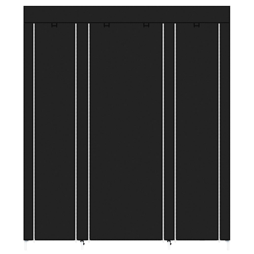 Hommoo 69" Portable Closet Organizer Wardrobe Clothes Rack with Shelve - Black Image 3