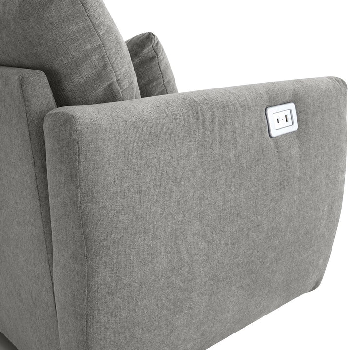 Hommoo Convertible Sectional Sofa Couch, Modern Linen Fabric L-Shaped Couch 3-Seat Sofa Sectional - Light Grey Image 5