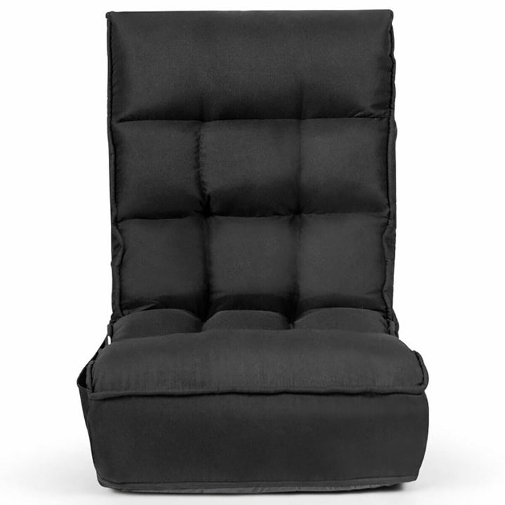 Hommoo Floor Chair, Sofa Chair, Floor Seat,4-Position Adjustable Floor Chair Folding Lazy Sofa-Black Image 1