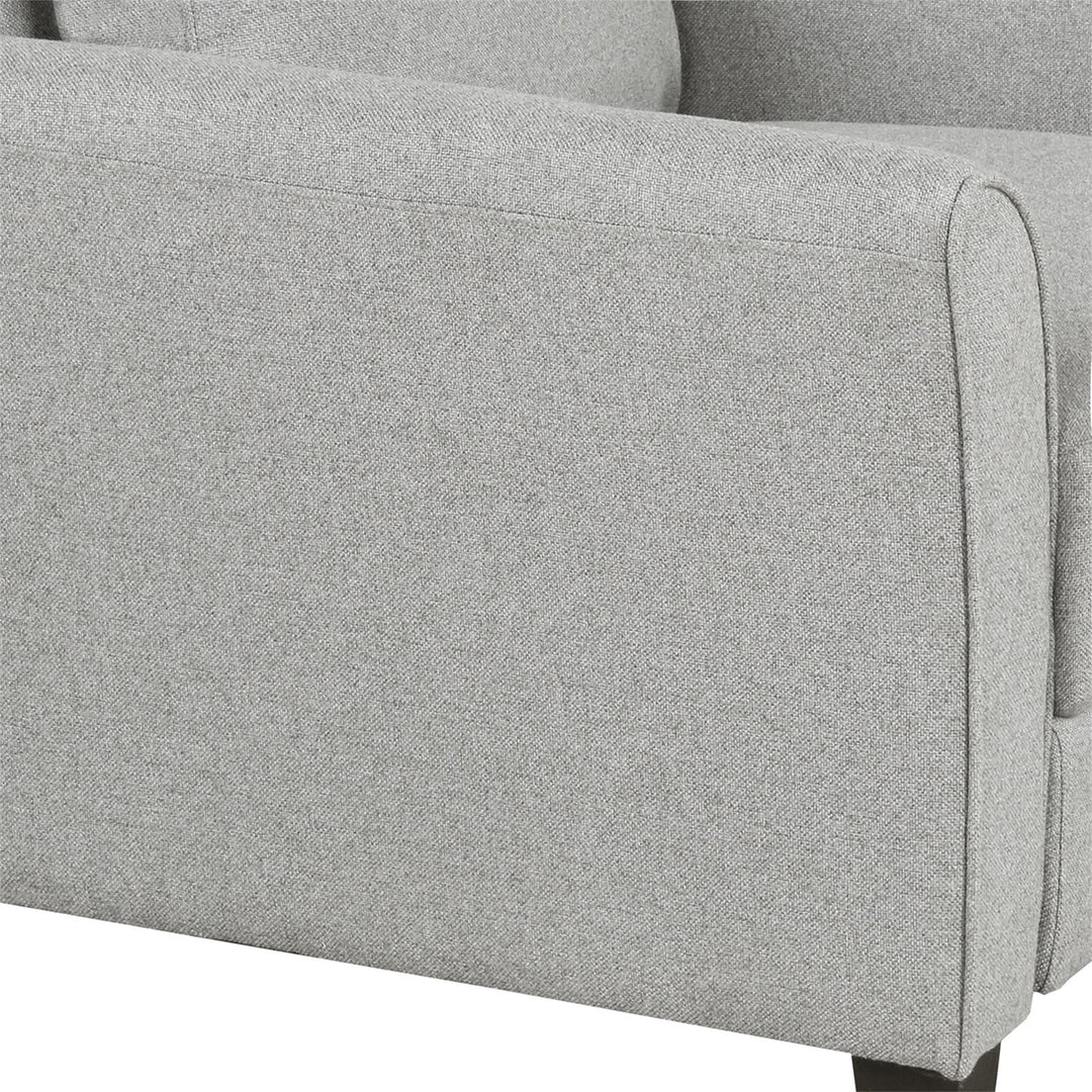 Hommoo Modern Single Sofa, Upholstered Accent Arm Sofa, Light Gray Image 5